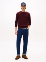 Maglione Girocollo Uomo Cotton Cashmere Tommy Hilfiger Bordeaux art. MW0MW28046 XIH - immagine 5