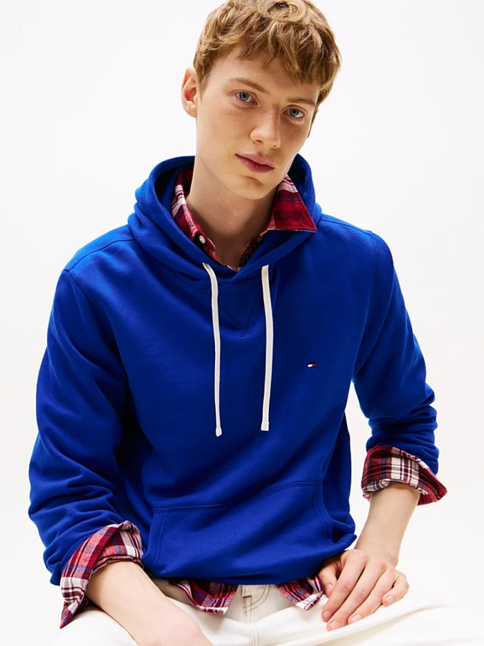 Felpa Con Cappuccio Uomo In Pile Tommy Hilfiger Blu Elettrico art. MW0MW39997 D03, foto 2 di 5