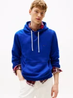 Felpa Con Cappuccio Uomo In Pile Tommy Hilfiger Blu Elettrico art. MW0MW39997 D03 - immagine 3