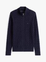 Maglione Con Treccie e Zip Uomo In Cotone Tommy Hilfiger Blu art. MW0MW40440 DW5