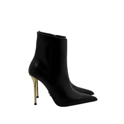 Tronchetto Sergio Levantesi in Nappa Nera Tacco Stiletto 11 cm art. LUNA56