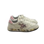 Sneakers Premiata Kids In Pelle Bianca E dettagli Rosa art. Marc Bianco/Rosa