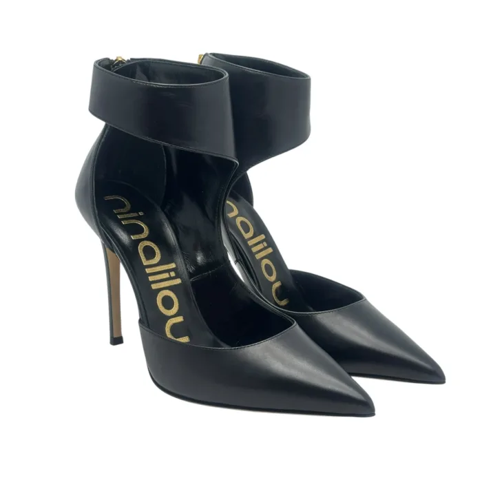 Tronchetto Dècolletè Ninalilou in Pelle Nero Tacco 11 cm art. 352511A1, foto 1 di 6