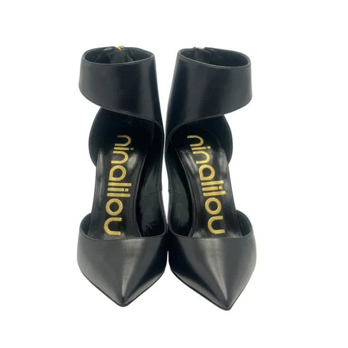 Tronchetto Dècolletè Ninalilou in Pelle Nero Tacco 11 cm art. 352511A1, foto 3 di 6
