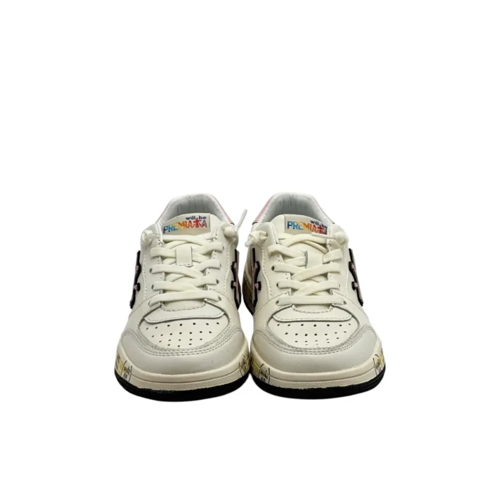 Sneakers Premiata Kids In Pelle Bianca E dettagli Rosa art. Marc Bianco/Rosa, foto 5 di 6