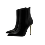 Tronchetto Sergio Levantesi in Nappa Nera Tacco Stiletto 11 cm art. LUNA56 - immagine 3