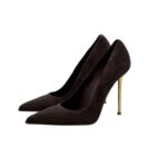 Décolleté Sergio Levantesi in Camoscio Marrone Tacco Stiletto 11 cm art. LEY56 - immagine 4