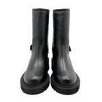 Biker Ankle Via Roma 15  con tacco 5cm  in Pelle Nabuck Martellata Nera V Dorata art. 4468 Negus - immagine 3
