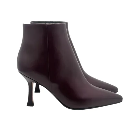 Tronchetto Anna f in Nappa Bordeaux con Fondo Cuoio Antiscivolo Tacco 8 cm art. 9517
