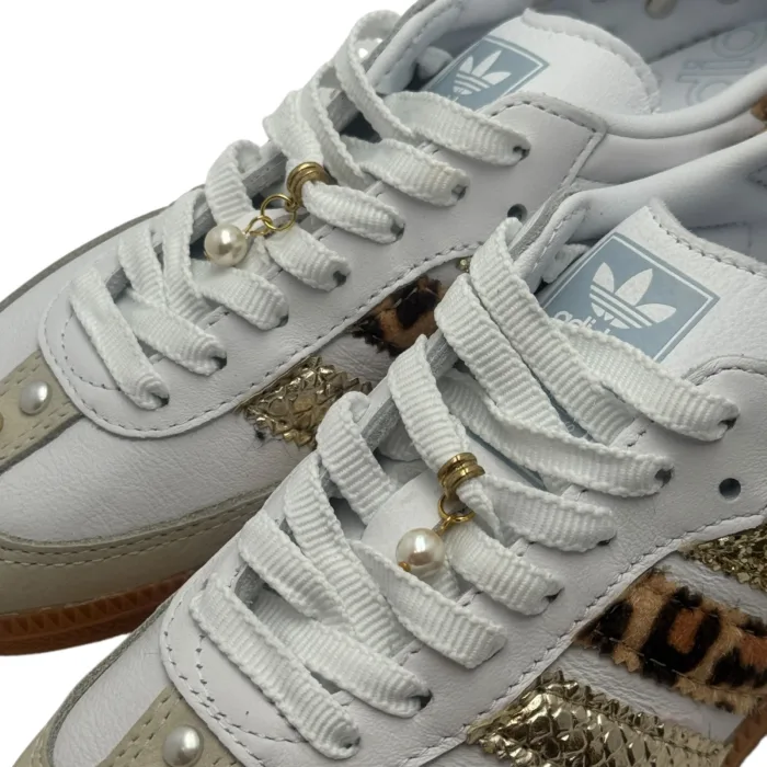 Sneakers Adidas Samba Donna in Pelle Bianca e Dettagli Maculati art. Adidas Samba Golden, foto 7 di 7