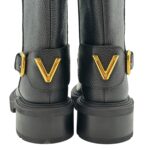 Biker Ankle Via Roma 15  con tacco 5cm  in Pelle Nabuck Martellata Nera V Dorata art. 4468 Negus - immagine 7