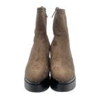 Tronchetto Lorenzo Mari in Camoscio Tortora Zeppa H 9 cm Plateau 4 Cm art. Polly 02 - immagine 5