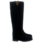 Stivali Via Roma 15 con Zeppa Interna H 5 cm in Camoscio Nero V Dorata art. 4268
