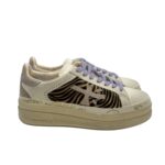 Sneakers Premiata Donna in Pelle Avorio e Dettagli Animalier art. Claudia 7753