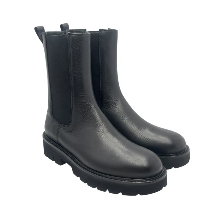 Stivaletto Beatles Donna Anna F in Pelle Nera Martellata con Elastici Laterali art. 9715, foto 2 di 6
