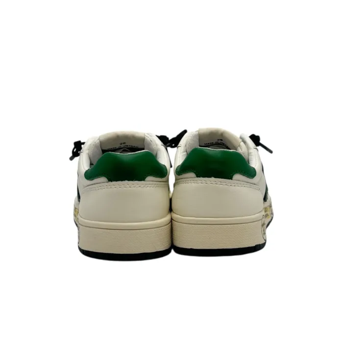 Sneakers Premiata Kids In Pelle Bianca E dettagli Verdi art. Marc Bianco/Verde, foto 6 di 6