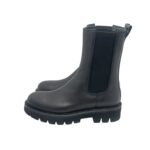 Stivaletto Beatles Donna Anna F in Pelle Nera Martellata con Elastici Laterali art. 9715 - immagine 4