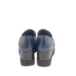 Mocassino Lorenzo Mari in Vernice Blu Con Frange  H 6 cm Art Clea 02 - immagine 6
