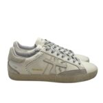 Sneakers Premiata Donna in Pelle Bianca e Dettagli Argento e Cavallino Bianco art. Stevend 7608