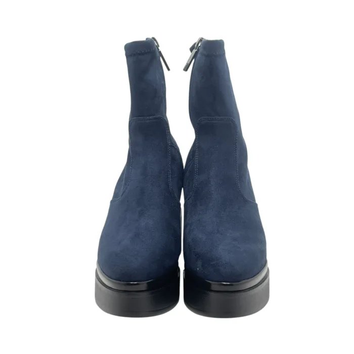Tronchetto Lorenzo Mari in Camoscio Blu Zeppa H 9 cm Plateau 4 Cm art. Polly 02, foto 5 di 6