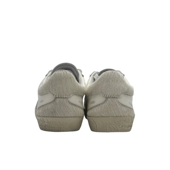 Sneakers Premiata Donna in Pelle Bianca e Dettagli Argento e Cavallino Bianco art. Stevend 7608, foto 6 di 6