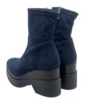 Tronchetto Lorenzo Mari in Camoscio Blu Zeppa H 9 cm Plateau 4 Cm art. Polly 02 - immagine 6