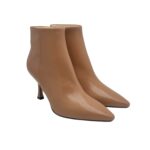 Tronchetto Anna f in Nappa Beige Camelia con Fondo Cuoio Antiscivolo Tacco 8 cm art. 9517 - immagine 2