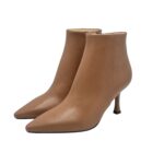 Tronchetto Anna f in Nappa Beige Camelia con Fondo Cuoio Antiscivolo Tacco 8 cm art. 9517 - immagine 4