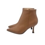 Tronchetto Anna f in Nappa Beige Camelia con Fondo Cuoio Antiscivolo Tacco 8 cm art. 9517 - immagine 3