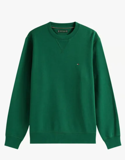 Felpa Girocollo Uomo In Pile Tommy Hilfiger Verde art. MW0MW40000 L6K