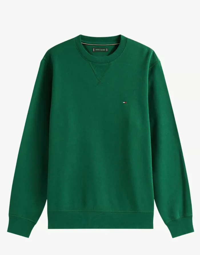 Felpa Girocollo Uomo In Pile Tommy Hilfiger Verde art. MW0MW40000 L6K, foto 1 di 2
