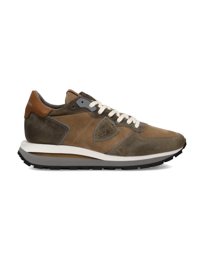 Sneakers Uomo Philippe Model Tropez Haute In Camoscio Tortora dettagli Cuoio cod. TKLU DF01, foto 1 di 6