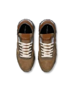 Sneakers Uomo Philippe Model Tropez Haute In Camoscio Tortora dettagli Cuoio cod. TKLU DF01 - immagine 3