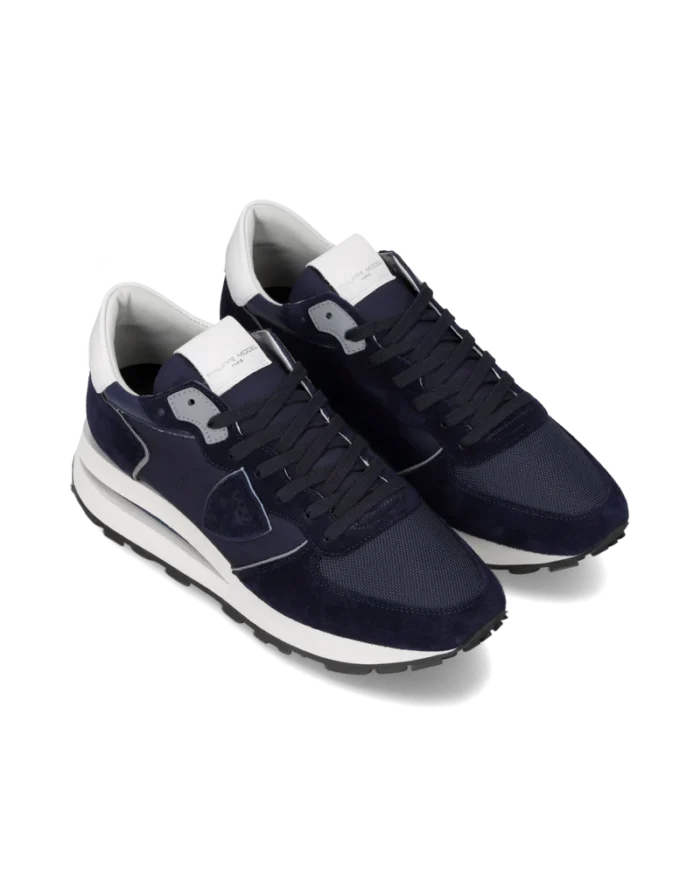 Sneakers Uomo Philippe Model Tropez Haute In Camoscio Blu  Notte  cod. TKLU W025, foto 2 di 6