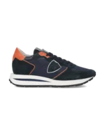 Sneakers Uomo Philippe Model Tropez Haute In Camoscio Blu e dettagli Arancio cod. TKLU WR02