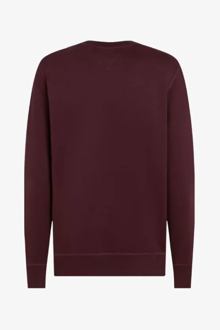 Felpa Girocollo Uomo In Pile Tommy Hilfiger Bordeaux art. MW0MW40000 XIH, foto 2 di 3