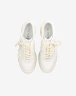 Sneakers Premiata Donna in Pelle Bianca e Back Glitter art. Micol 7010 - immagine 4
