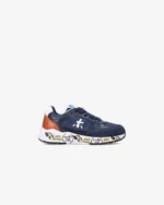 Sneakers Premiata Kids In Camoscio Blu e Dettagli Cuoio art. Robin