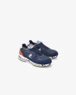 Sneakers Premiata Kids In Camoscio Blu e Dettagli Cuoio art. Robin - immagine 5