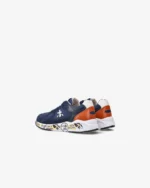 Sneakers Premiata Kids In Camoscio Blu e Dettagli Cuoio art. Robin - immagine 4