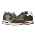 Sneakers Uomo Philippe Model Tropez Haute In Camoscio Verde Militare  cod. TKLU W026 - immagine 3