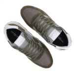Sneakers Uomo Philippe Model Tropez Haute In Camoscio Verde Militare  cod. TKLU W026 - immagine 4