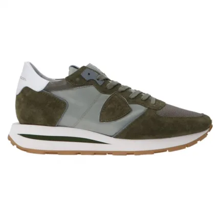 Sneakers Uomo Philippe Model Tropez Haute In Camoscio Verde Militare  cod. TKLU W026