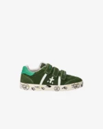 Sneakers Premiata Kids In Camoscio Verde e Chiusura Strappi art. Andy V