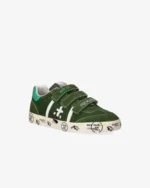 Sneakers Premiata Kids In Camoscio Verde e Chiusura Strappi art. Andy V - immagine 2