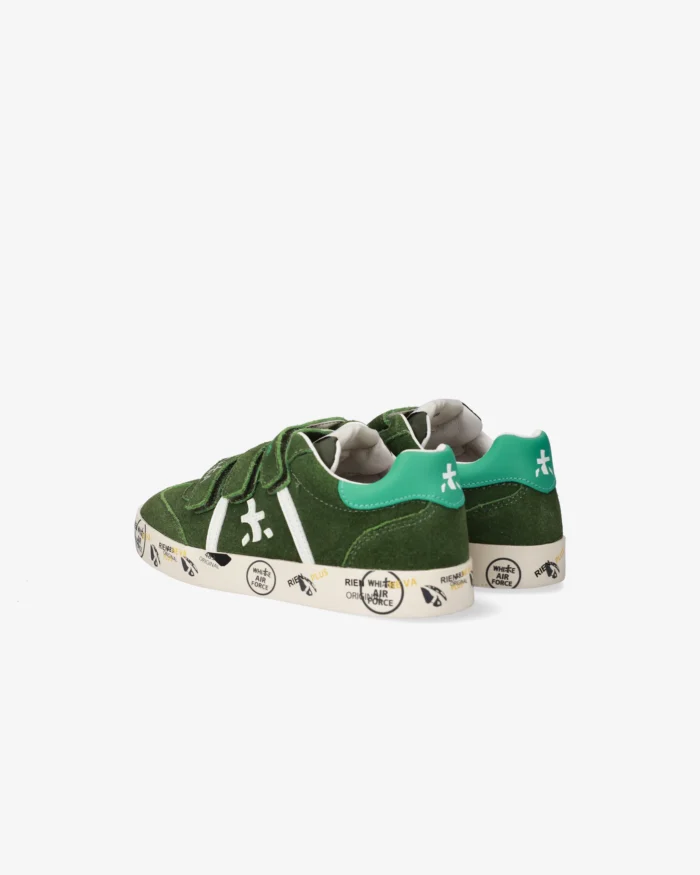 Sneakers Premiata Kids In Camoscio Verde e Chiusura Strappi art. Andy V, foto 3 di 6