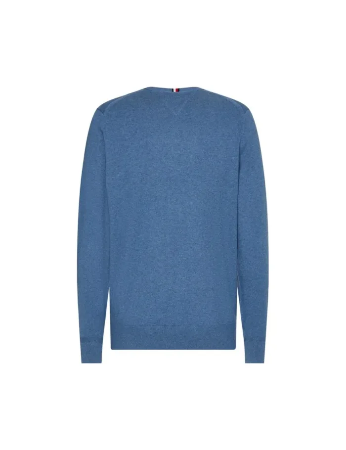Maglione Girocollo Uomo In Cotone e Cashmere Tommy Hilfiger Celeste art. MW0MW28046 C2B, foto 2 di 5