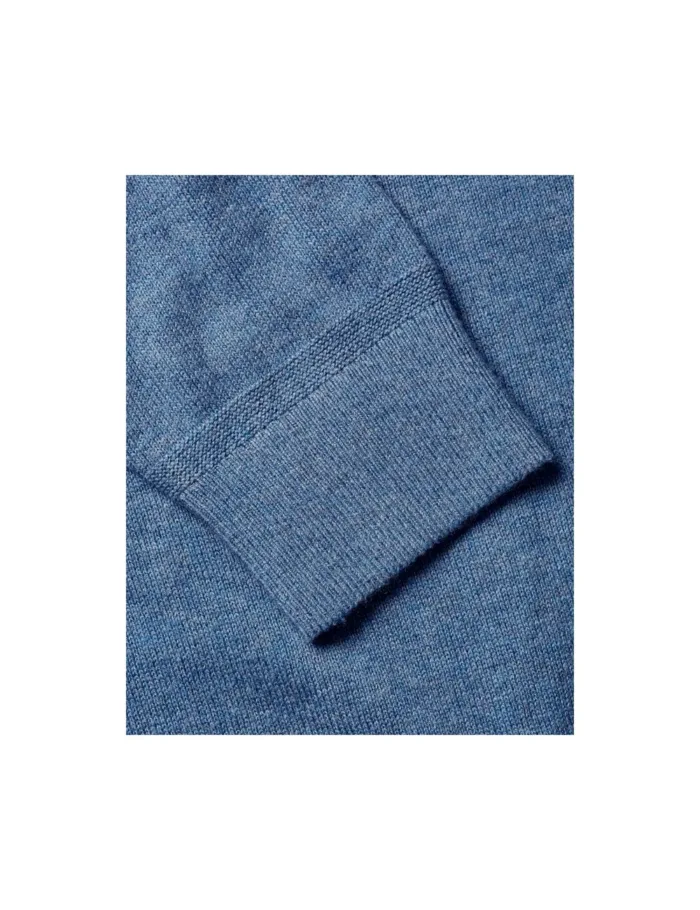 Maglione Girocollo Uomo In Cotone e Cashmere Tommy Hilfiger Celeste art. MW0MW28046 C2B, foto 3 di 5