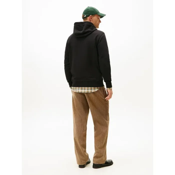 Felpa Uomo Tommy Hilfiger Icon Gold Nera in Cotone Garzato art. MW0MW41502 BDS, foto 4 di 4