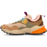 Sneakers Flower Mountain Donna in Camoscio Tortora e Teddy Multicolor art. Kotetsu Woman Taupe Grey 3D66 - immagine 3